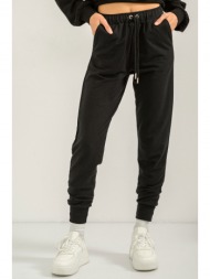 jogger παντελόνι φόρμας με λάστιχο (black)