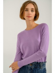 basic πλεκτό με στρογγυλή λαιμόκοψη (l.lilac)
