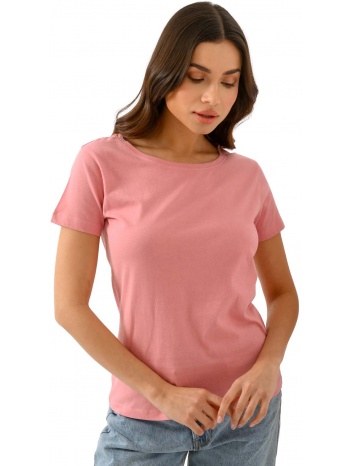 basic t-shirt με στρογγυλή λαιμόκοψη (bakedpink)