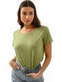 basic t-shirt με στρογγυλή λαιμόκοψη (light khaki)