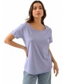 basic t-shirt με στρογγυλή λαιμόκοψη (lilac)