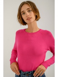 basic πλεκτό με στρογγυλή λαιμόκοψη (fuchsia)