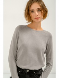basic πλεκτό με στρογγυλή λαιμόκοψη (gray marl)