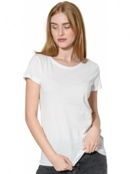 basic t-shirt με στρογγυλή λαιμόκοψη (off white)