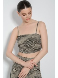 κροπ τοπ με zebra print ...