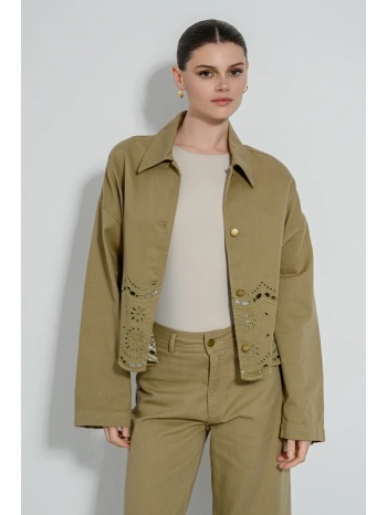 ντένιμ τζάκετ με διάτρητο σχέδιο (khaki) σε προσφορά
