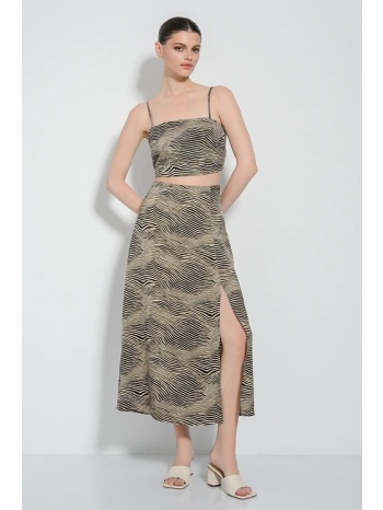 midi φούστα με zebra print και σατινέ υφή (multi) σε προσφορά