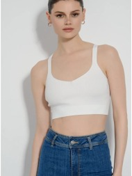 πλεκτό κροπ τοπ (white)