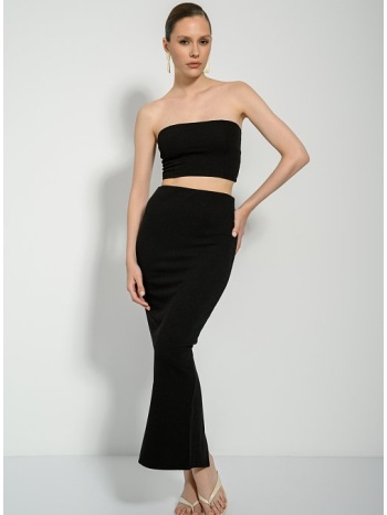 maxi ριπ φούστα με σκίσιμο στο πίσω μέρος (black) σε προσφορά