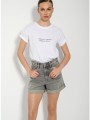 mom fit ντένιμ σορτς (grey)