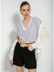 mom fit ντένιμ σορτς (black)