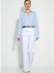 λινή μπλούζα με κουμπιά ...