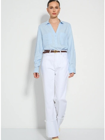 λινή μπλούζα με κουμπιά (ciel) σε προσφορά