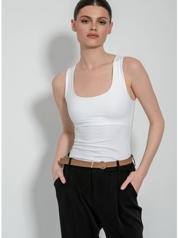 λύκρα τοπ με φαρδιές τιράντες (white)
