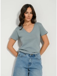 basic t-shirt με v ...