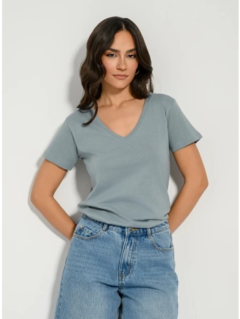 basic t-shirt με v ντεκολτέ (aquagray) σε προσφορά