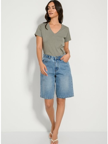 basic t-shirt με v ντεκολτέ (khaki) σε προσφορά