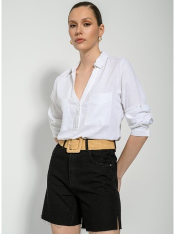 ντένιμ βερμούδα με ξέφτια (black) σε προσφορά