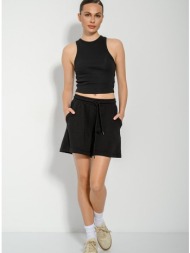 φούτερ βερμούδα με τσέπες (black)