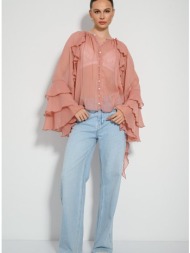 see through τοπ με βολάν (bakedpink)