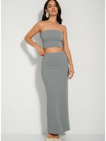 maxi ριπ φούστα με σκίσιμο στο πίσω μέρος (khaki) σε προσφορά