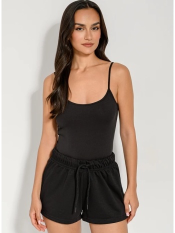 φούτερ σορτς με λάστιχο και κορδόνι (black)