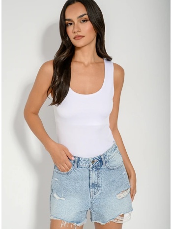 λύκρα τοπ με φαρδιές τιράντες (white) σε προσφορά