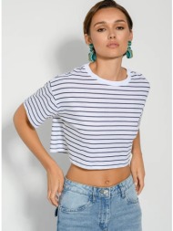 ριγέ κροπ τοπ με ...