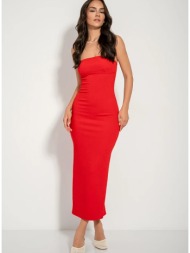midi strapless φόρεμα με ...