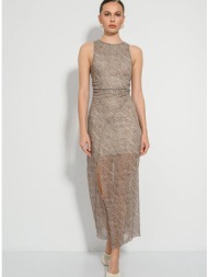 maxi φόρεμα από τούλι με zebra print (multi)
