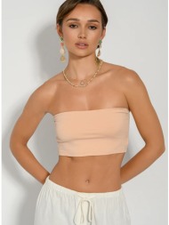 strapless λύκρα κροπ τοπ ...