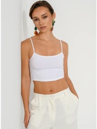 λύκρα κροπ τοπ τιραντάκι (white)