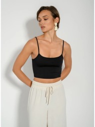 λύκρα κροπ τοπ τιραντάκι (black)