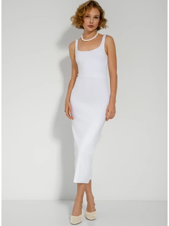 midi εφαρμοστό ριπ φόρεμα (white) σε προσφορά