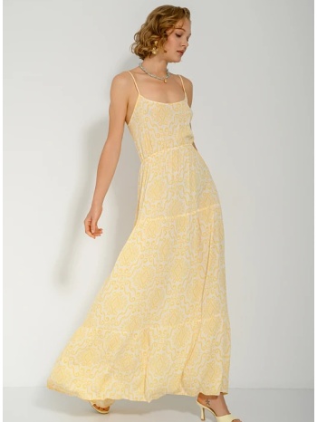 maxi φόρεμα με boho print και ανοιχτή πλάτη με δέσιμο σε προσφορά