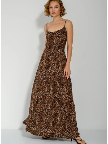 maxi λεοπάρ φόρεμα με ανοιχτή πλάτη και δέσιμο (multi) σε προσφορά