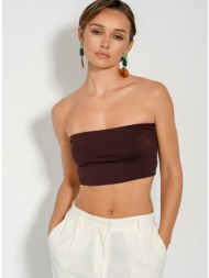 strapless λύκρα κροπ τοπ ...