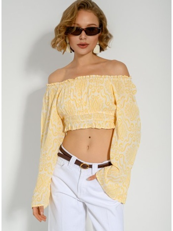 off shoulder κροπ τοπ με boho print (multi) σε προσφορά