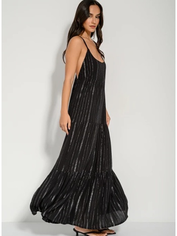 maxi φόρεμα με lurex λεπτομέρεια (black/silver) σε προσφορά