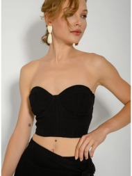 strapless κροπ μπούστο (black)
