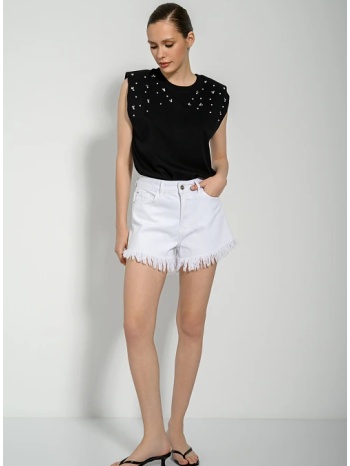 μπλούζα με στρας και βάτες (black) σε προσφορά