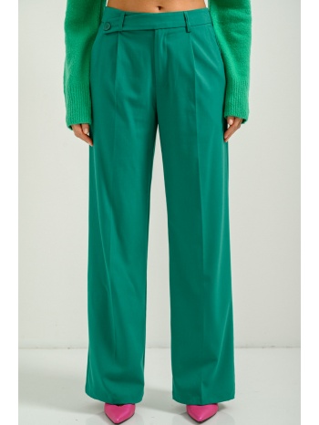 wide leg παντελόνα με κουμπί στο πλάι (green) σε προσφορά