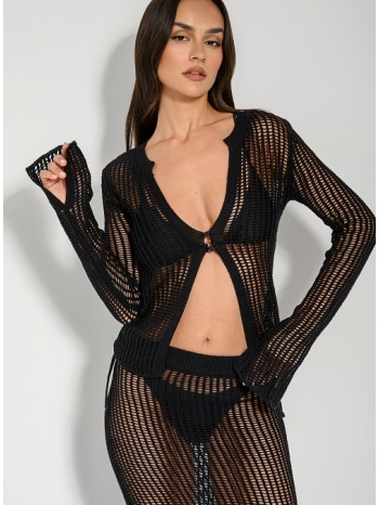 πλεκτή κροσέ ζακέτα (black) σε προσφορά
