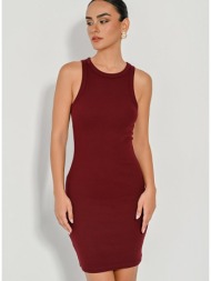 μίνι halter ριπ φόρεμα (berry)