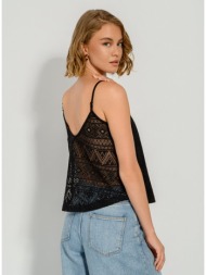 κροσέ αμάνικη μπλούζα με διάτρητο σχέδιο (black)