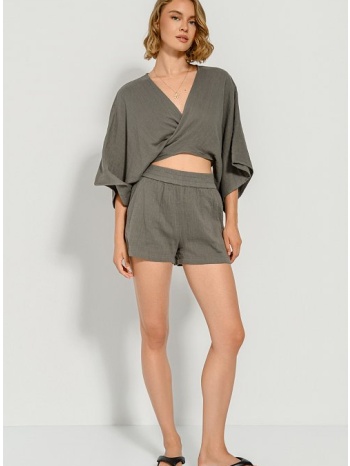 σορτς με λάστιχο (khaki) σε προσφορά