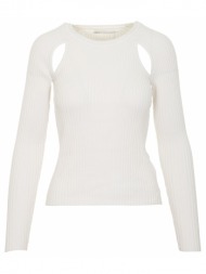only onlpaisley l/s peek-a-boo pullover knt 15268186-cloud dancer white