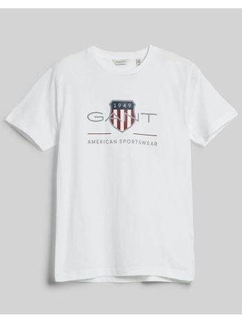 gant μπλουζα κμ archive shield ss t-shirt 3g905229-110 white