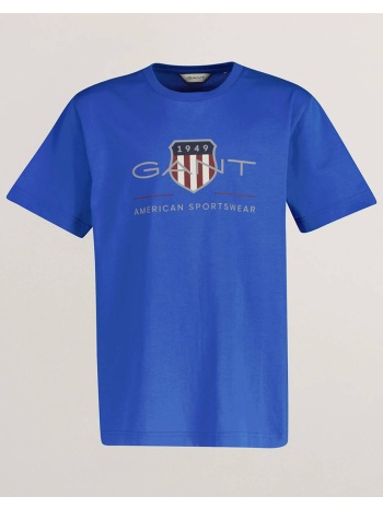 gant μπλουζα κμ archive shield ss t-shirt 3g905229-451 blue