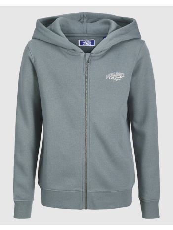 jack&jones jjmakoto sweat zip hood jnr 12279586-stormy σε προσφορά